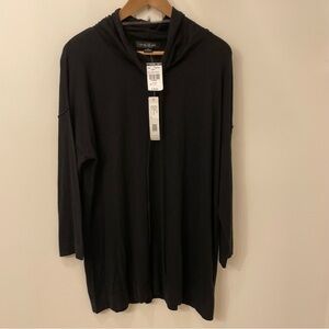 August Silk Women's Long Sleeve Light Turtleneck Sweater, Black, XL, NWT